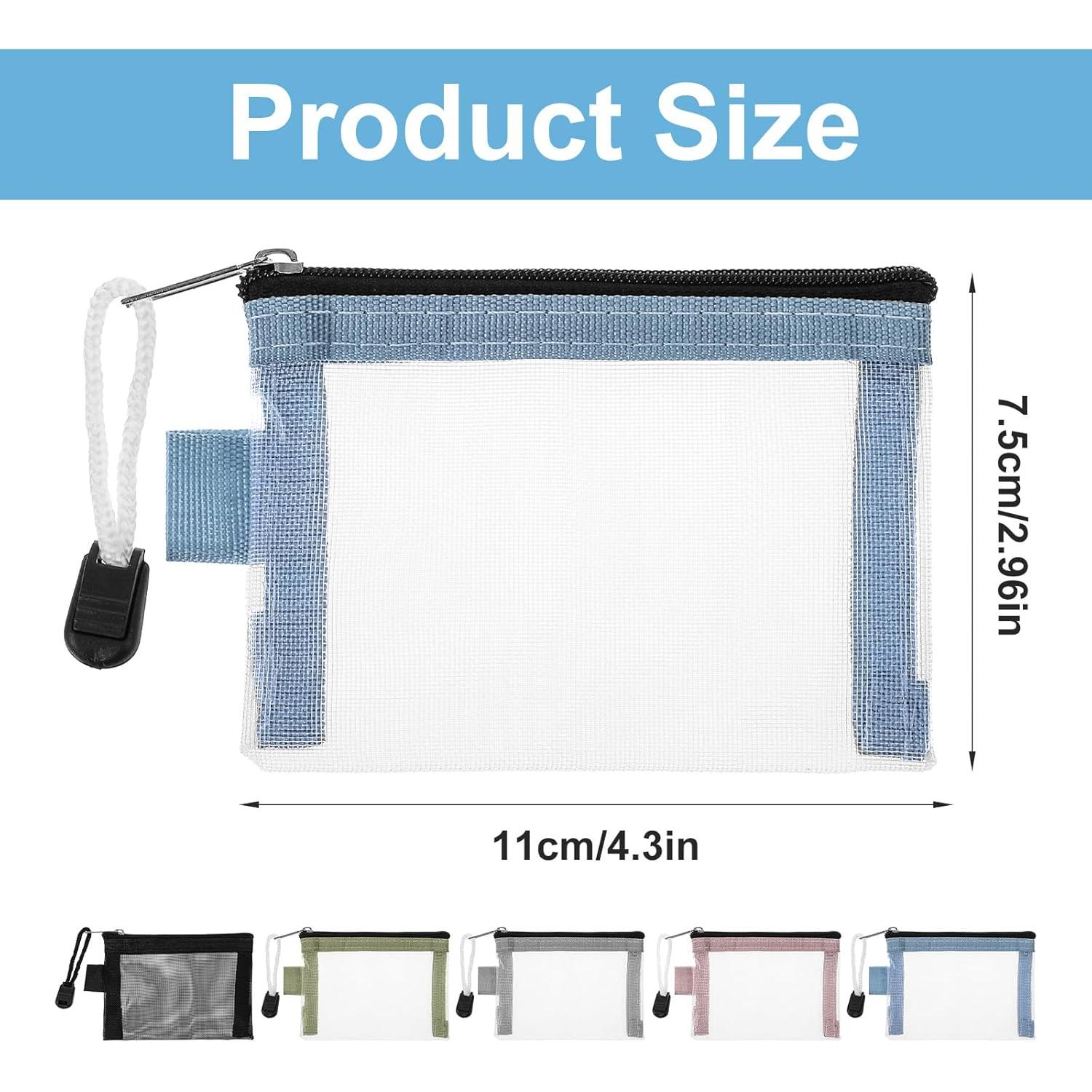 Paquete de 5 Bolsas de Malla Nylon con Cremallera Lnngub 11x7.5cm