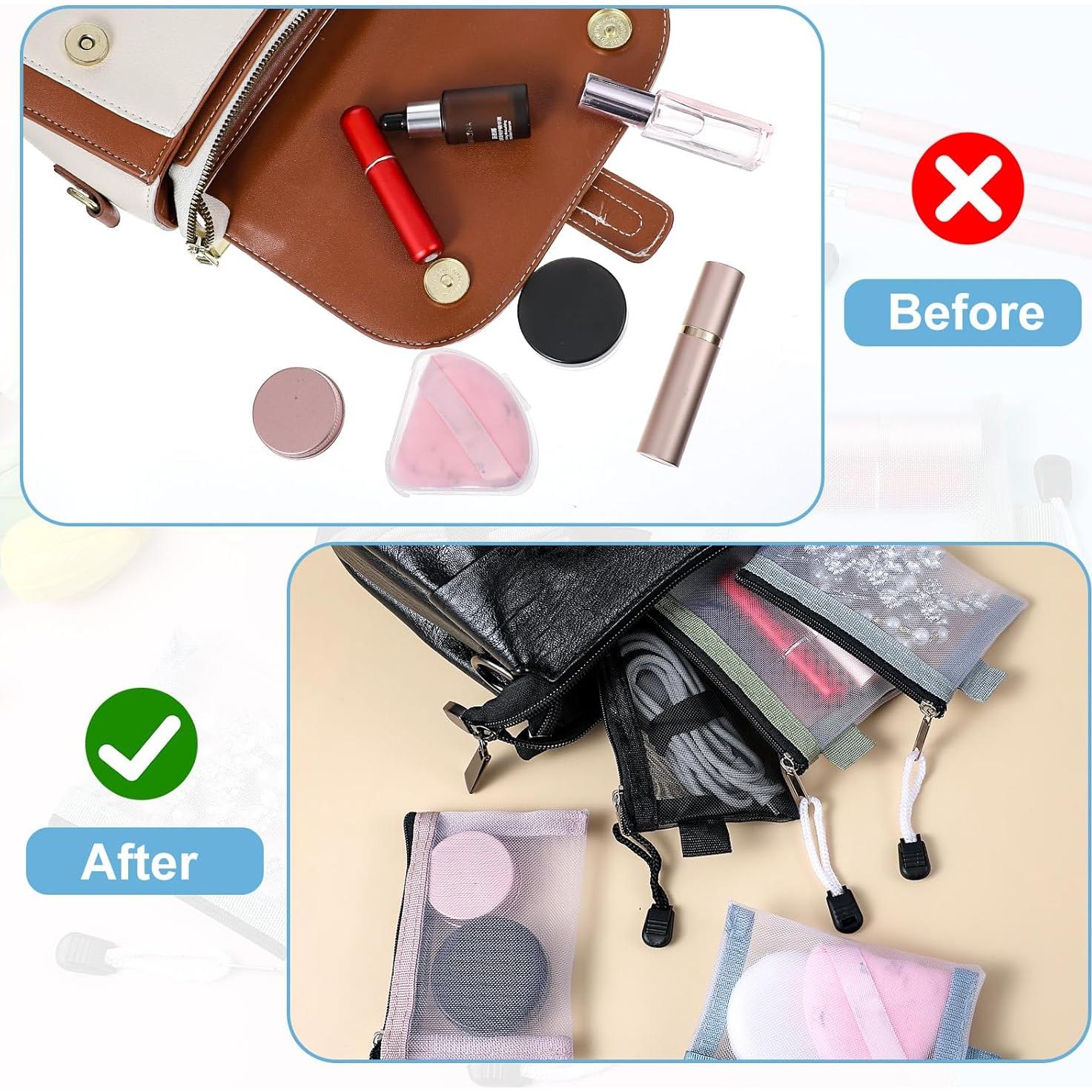 Paquete de 5 Bolsas de Malla Nylon con Cremallera Lnngub 11x7.5cm