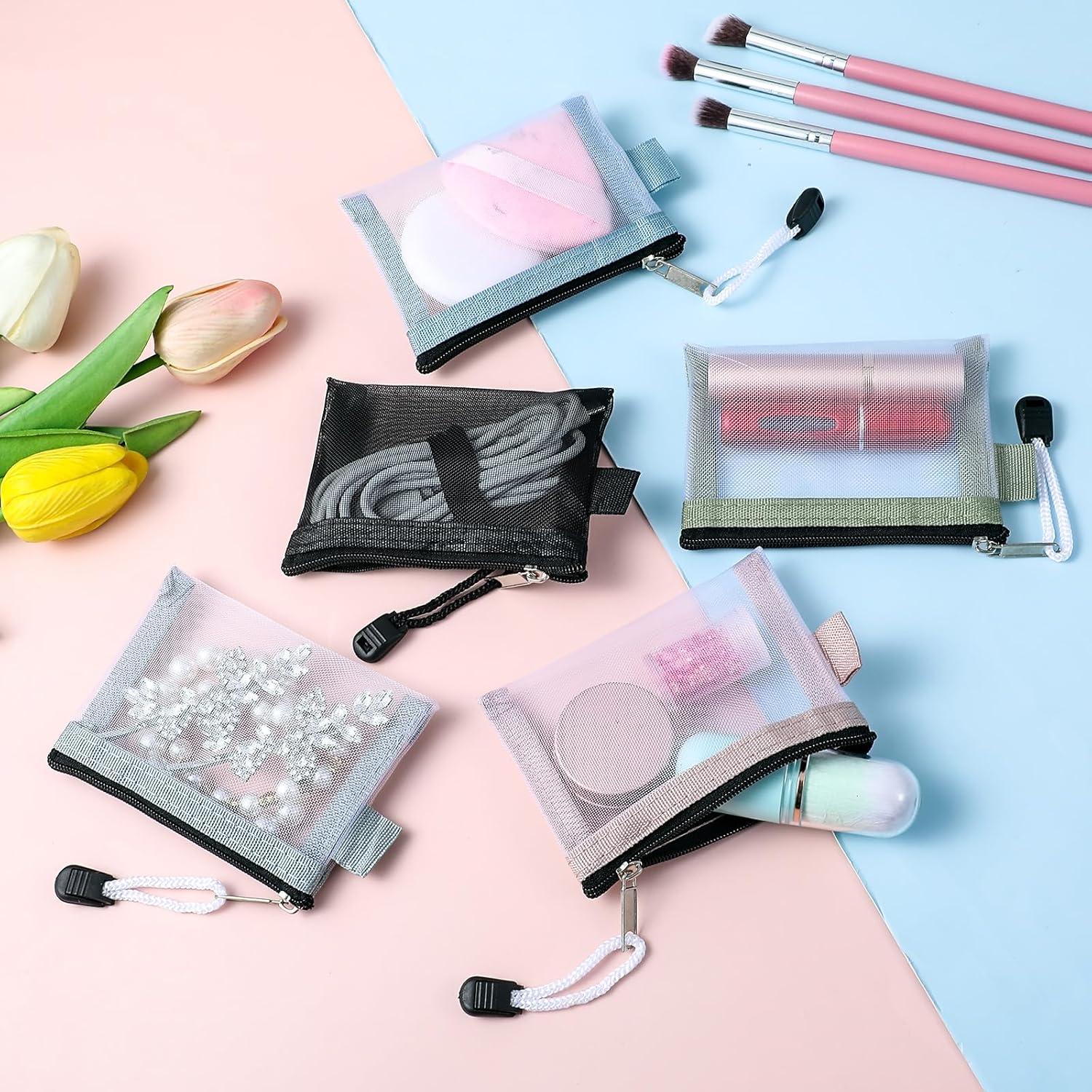 Paquete de 5 Bolsas de Malla Nylon con Cremallera Lnngub 11x7.5cm