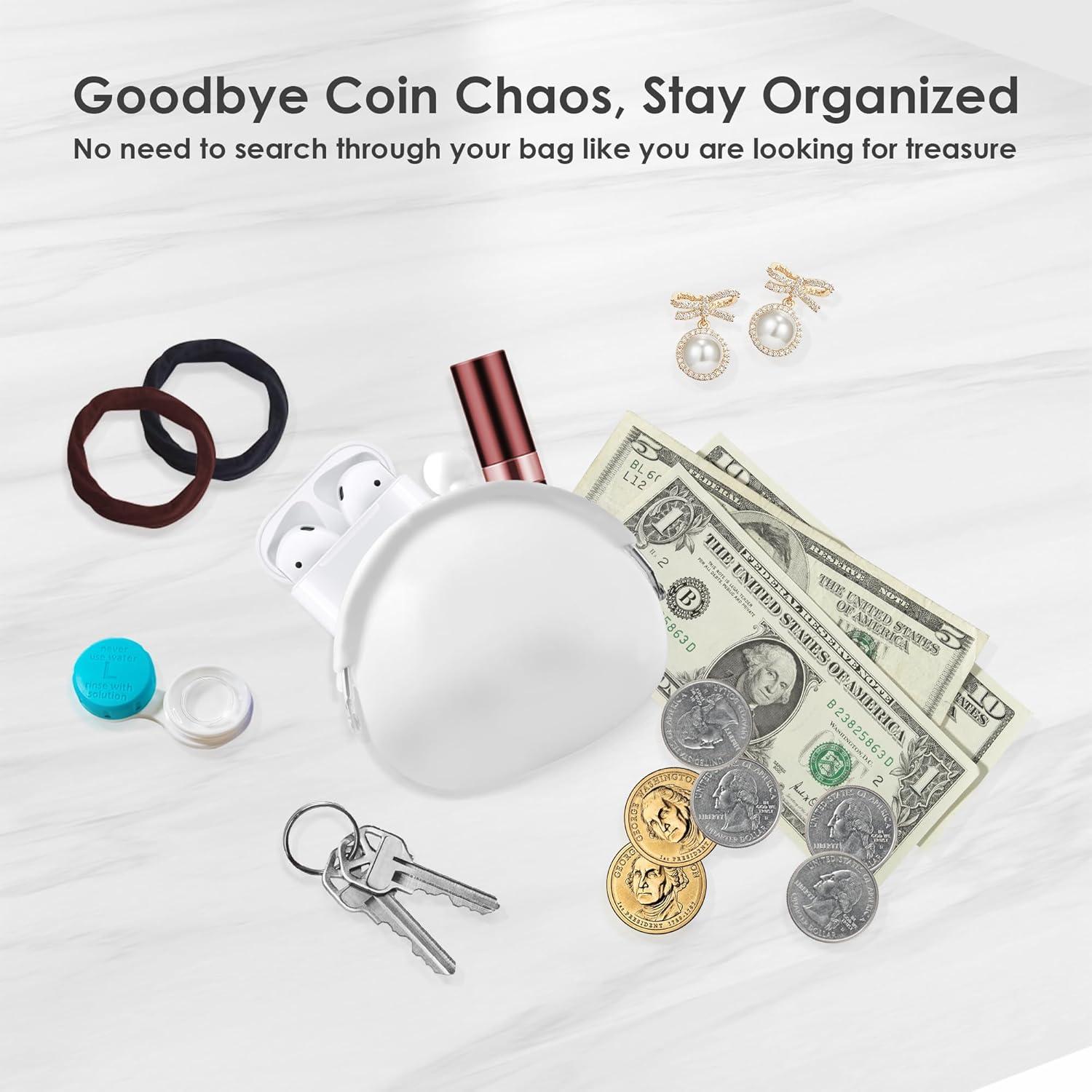 Monedero de Silicona Jalopink para Mujeres - Blanco, 8.9 cm