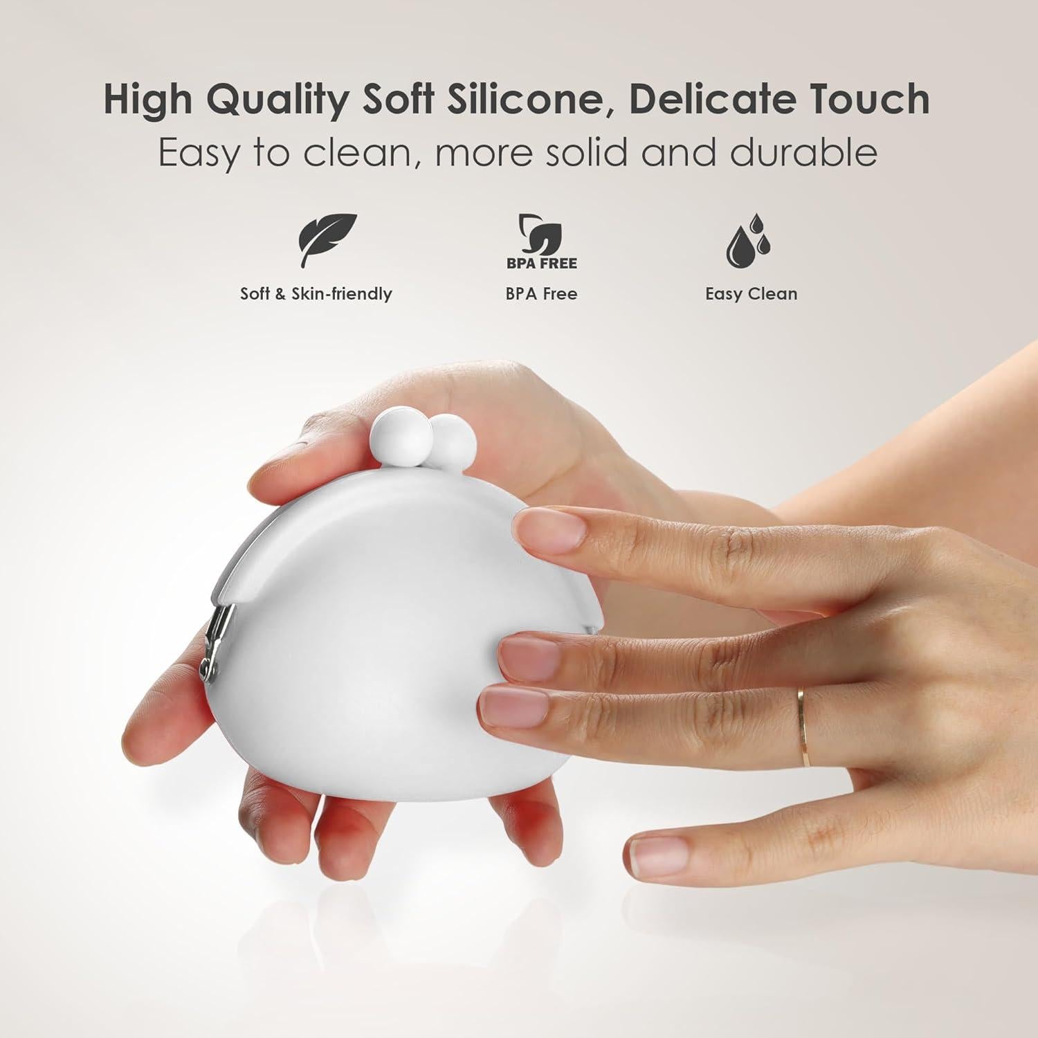 Monedero de Silicona Jalopink para Mujeres - Blanco, 8.9 cm