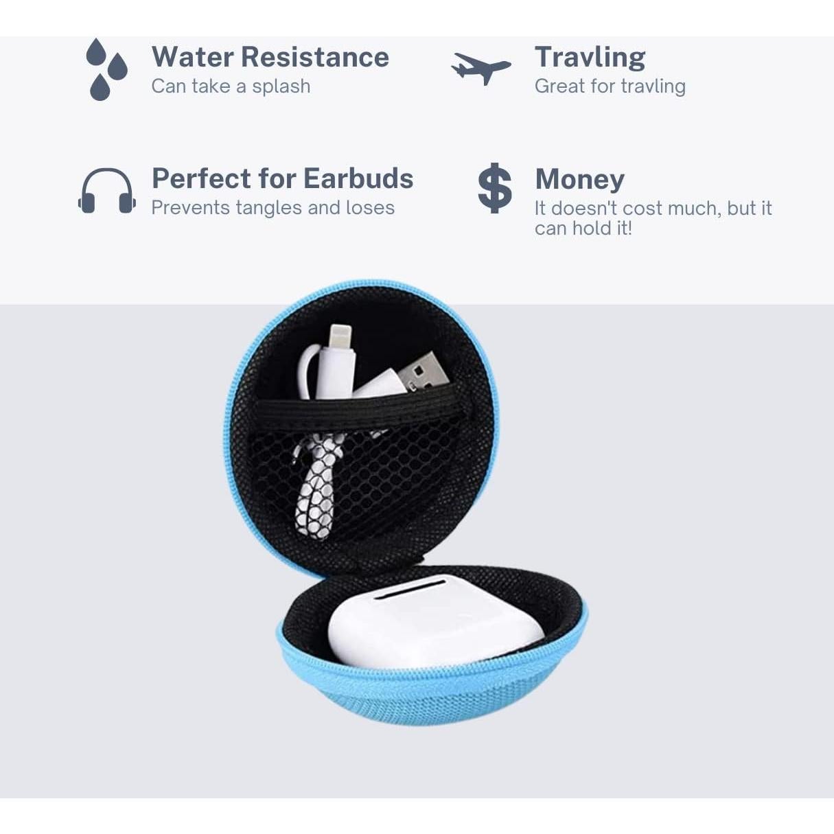 Estuche Redondo para Auriculares JustJamz - 10 Paquete Multicolor