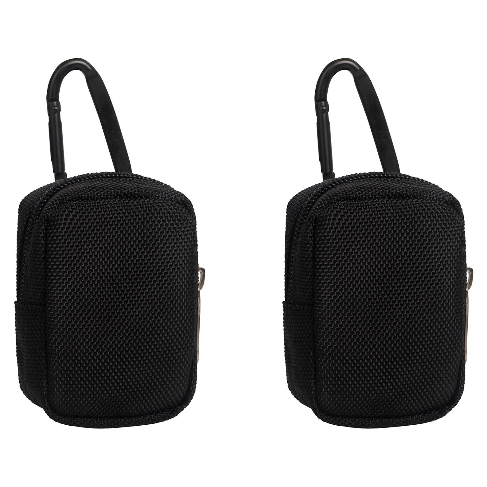 2 Mini Bolsas Organizador con Clip Mosquetón - Negra
