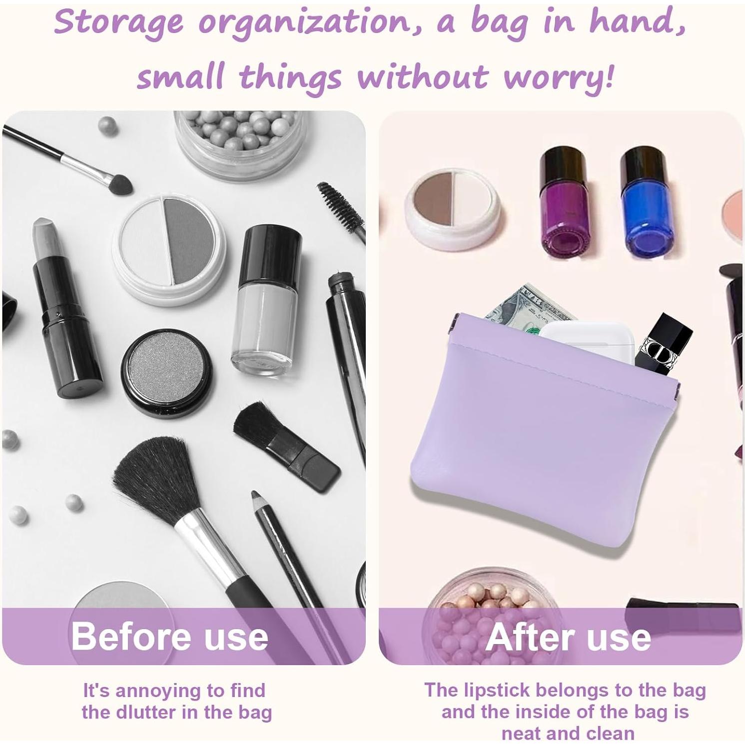 Set 4 Bolsas Cosméticas de Cuero Impermeable para Mujeres