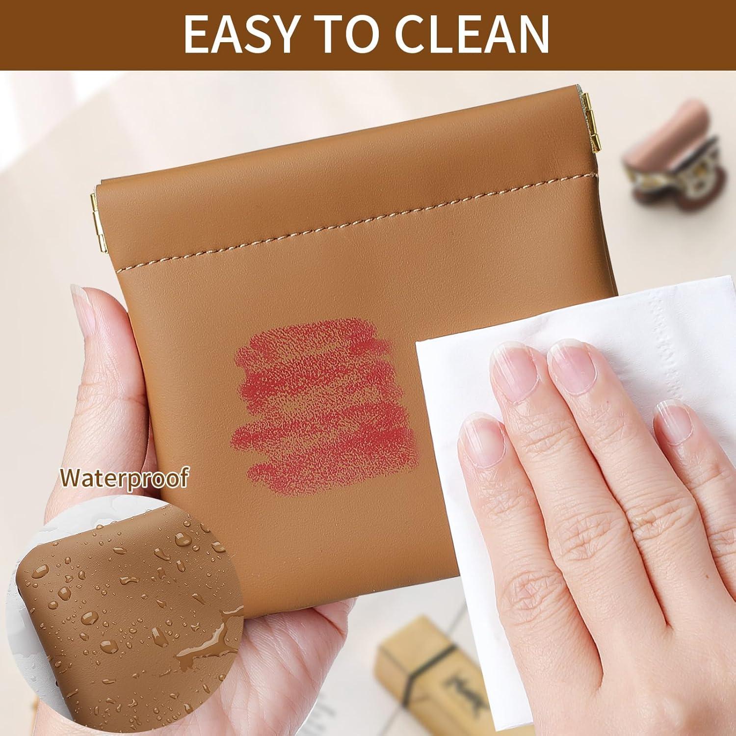 Estuche de Maquillaje Pequeño Cretkhp Negro y Marrón 12.19x11.18cm