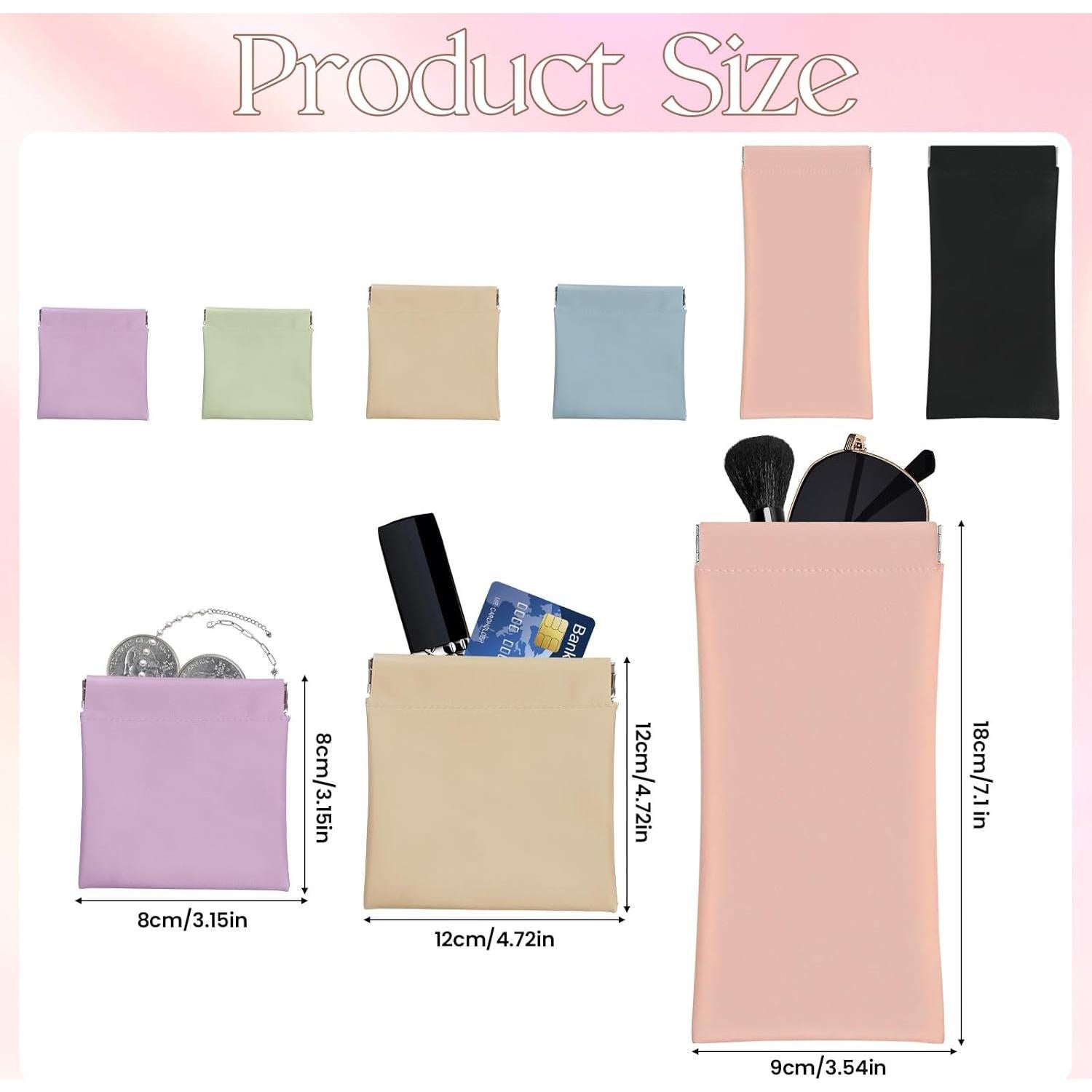 Set 6 Bolsos de Cuero Organizador para Maquillaje Multicolor