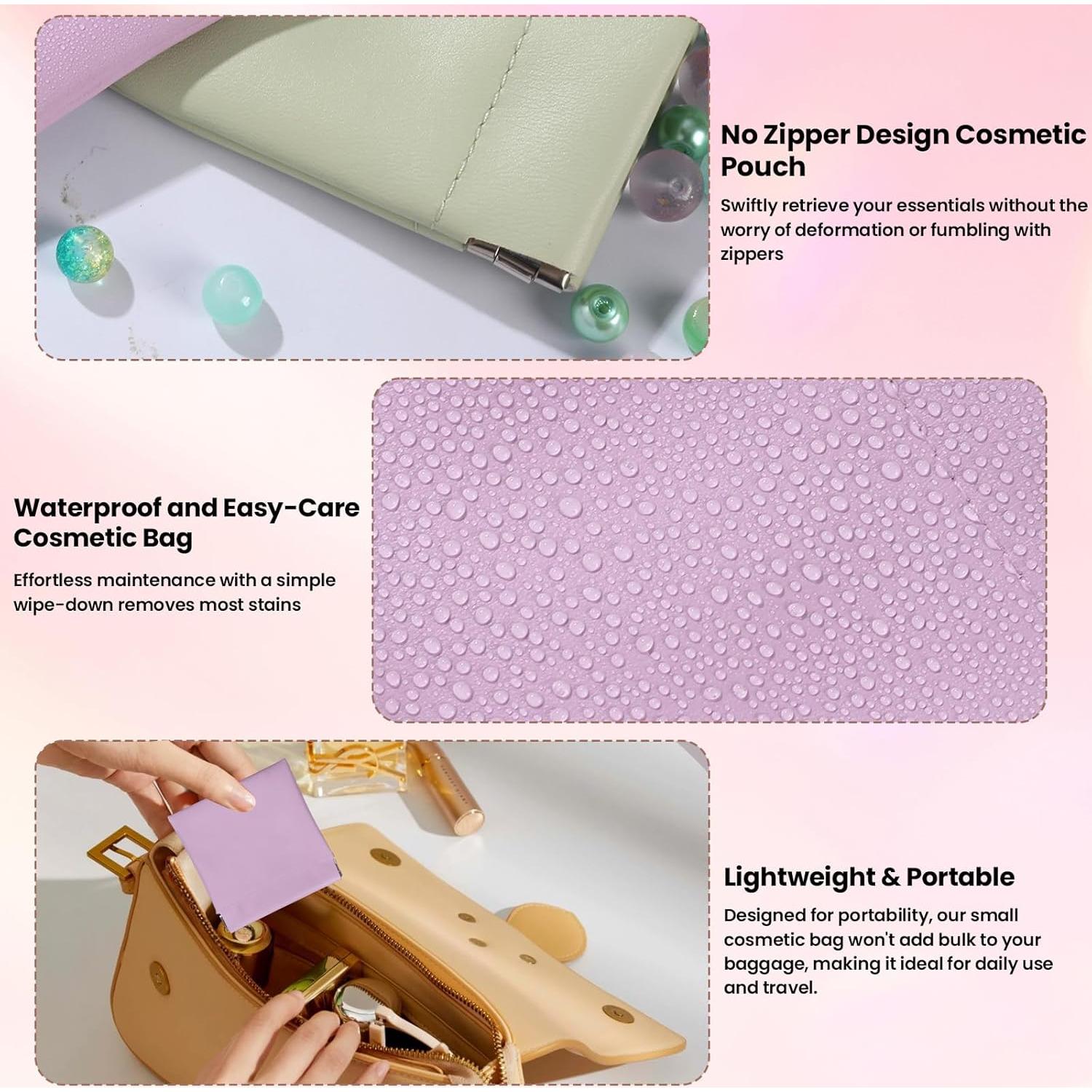 Set 6 Bolsos de Cuero Organizador para Maquillaje Multicolor