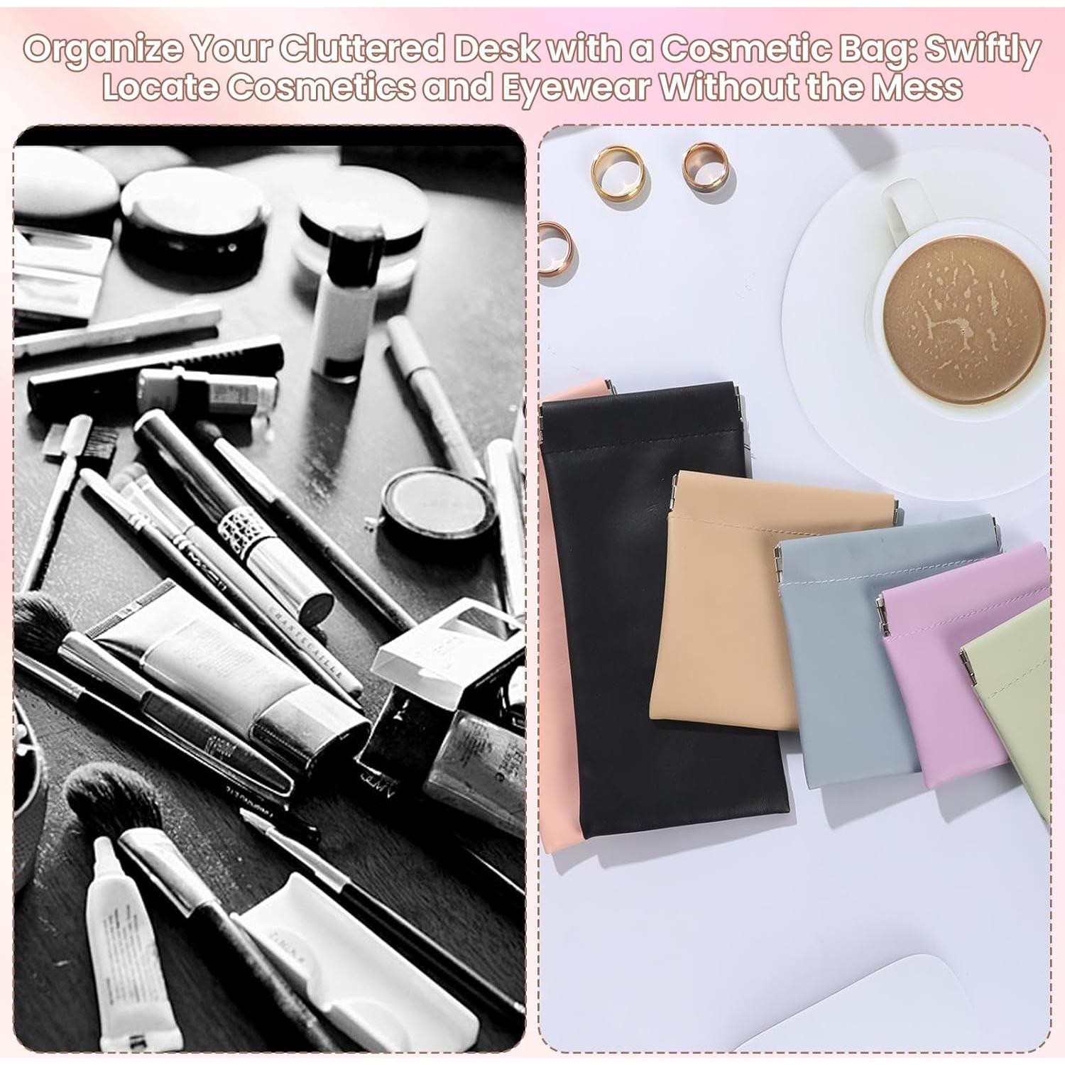 Set 6 Bolsos de Cuero Organizador para Maquillaje Multicolor