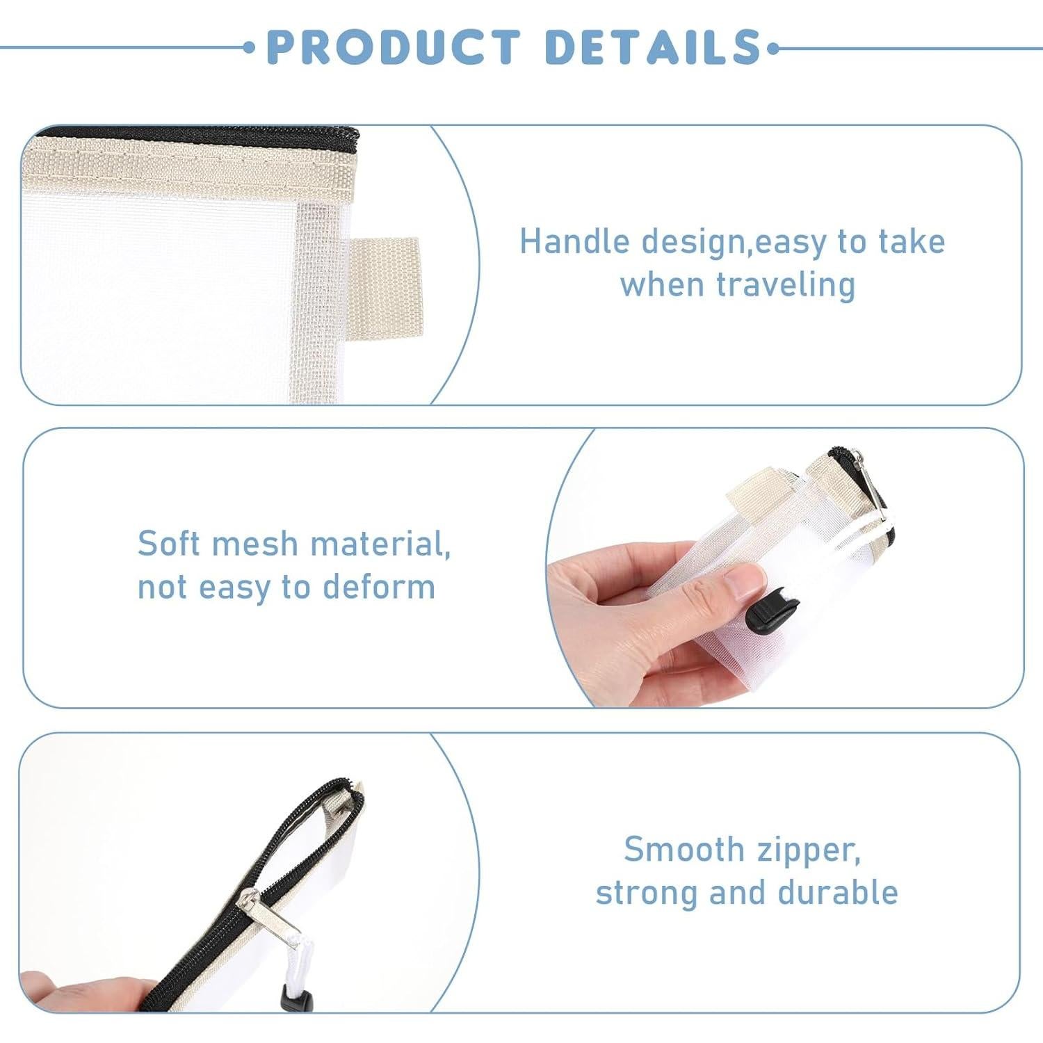 Bolsa de Almacenamiento con Cremallera Larrel - 4 Piezas Nylon 11.5x8 cm