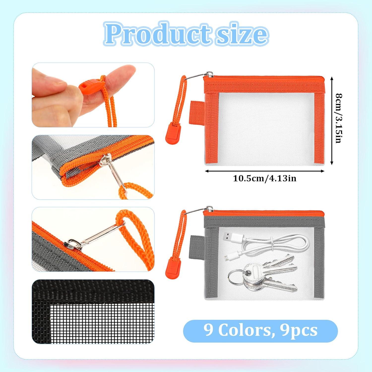 Paquete de 9 Bolsas de Malla con Cremallera Xthrotsenk 11x7.5 cm