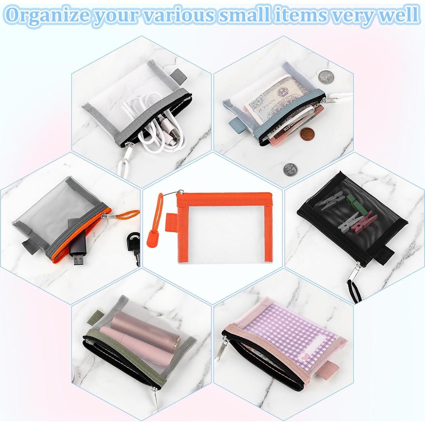 Paquete de 9 Bolsas de Malla con Cremallera Xthrotsenk 11x7.5 cm