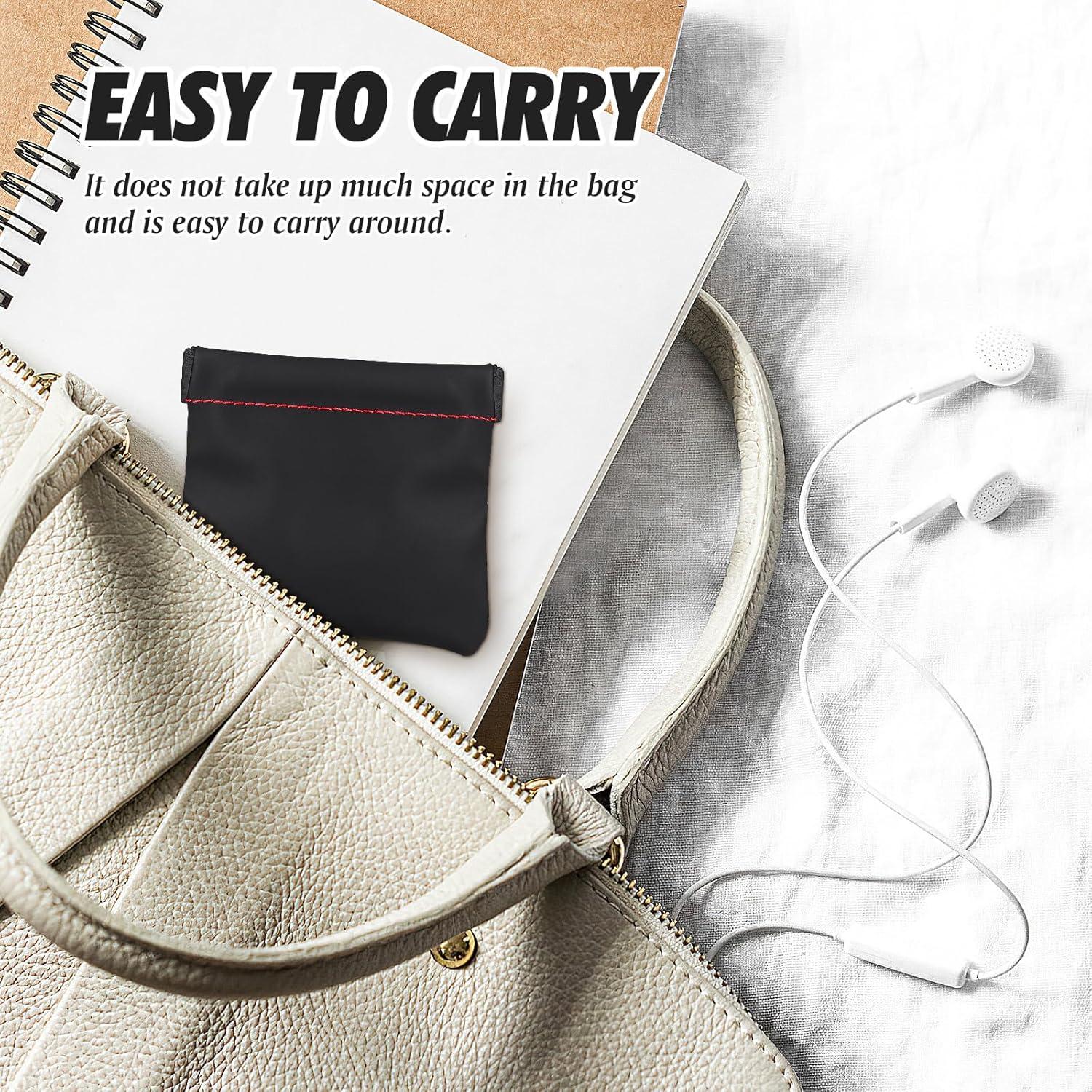 Bolsa de Auriculares de PU Healifty Compacta 8.5x8 cm Negra