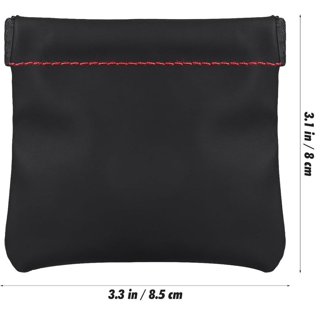Bolsa de Auriculares de PU Healifty Compacta 8.5x8 cm Negra