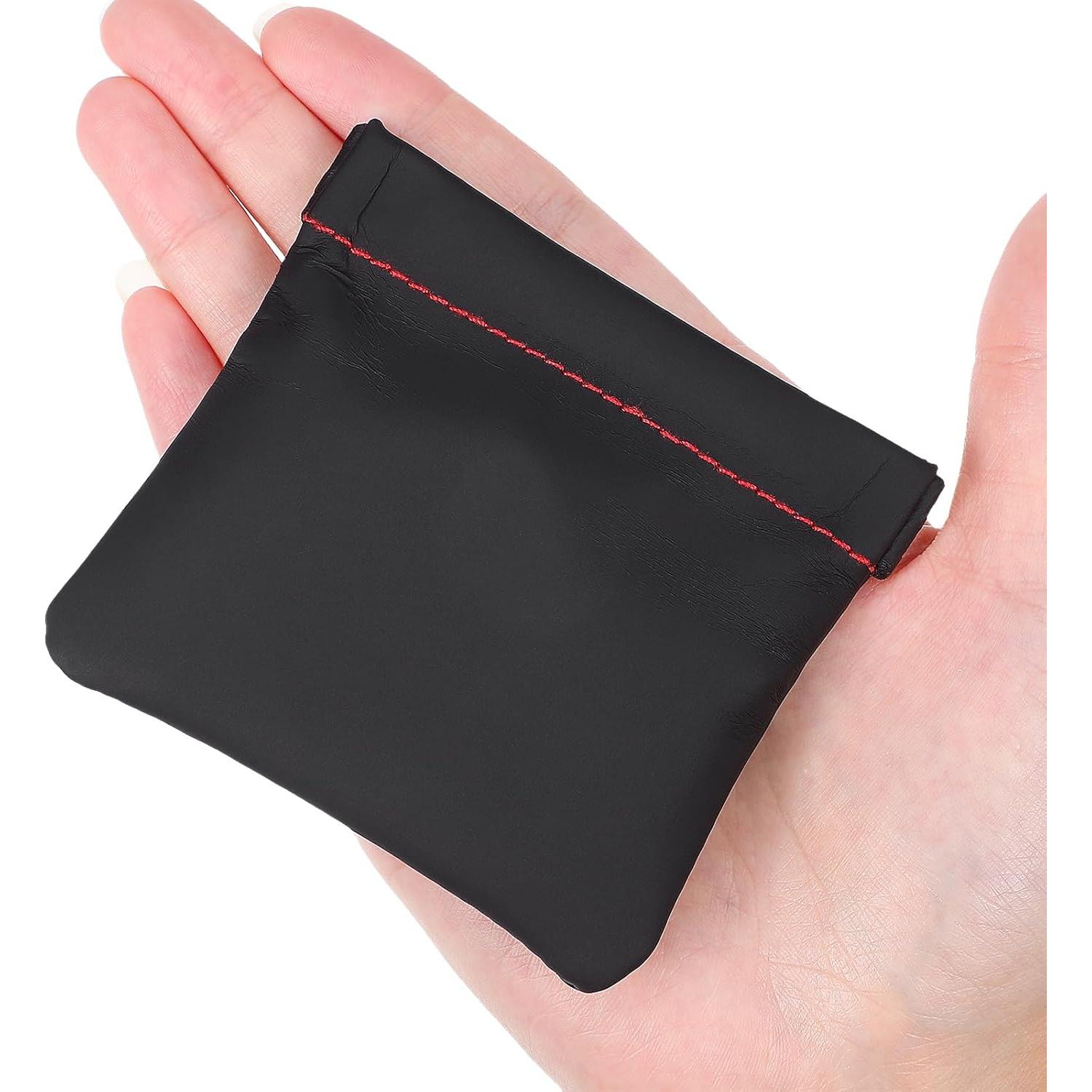 Bolsa de Auriculares de PU Healifty Compacta 8.5x8 cm Negra