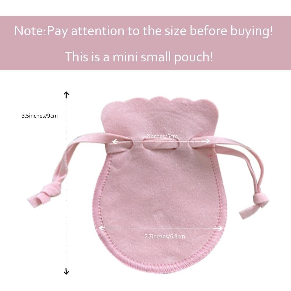 10 Bolsos de Terciopelo Wanerxin Rosa con Cierre de Cuerda