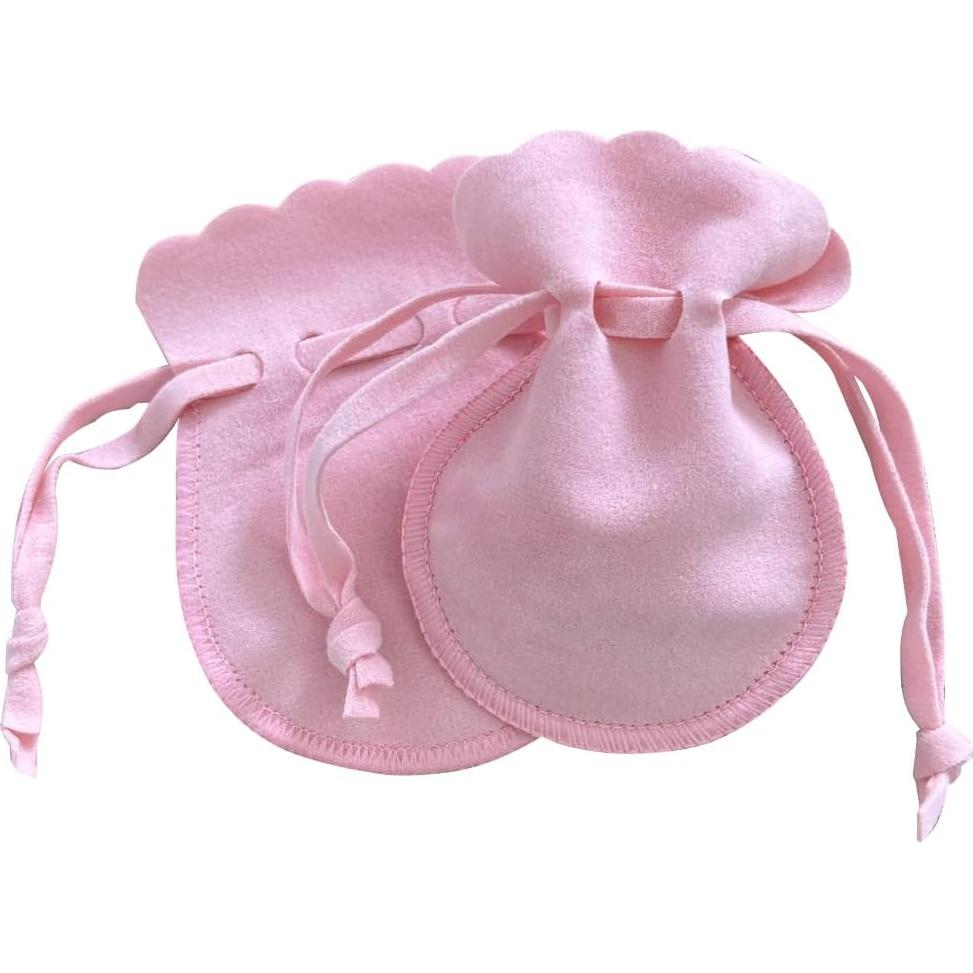 10 Bolsos de Terciopelo Wanerxin Rosa con Cierre de Cuerda