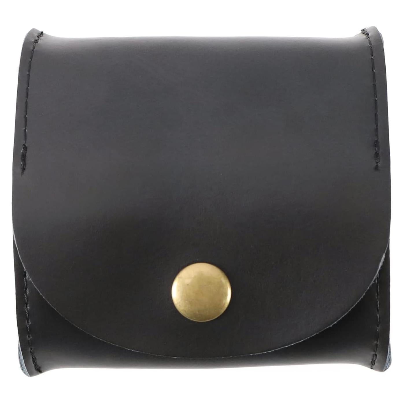 Estuche de Monedas de Cuero SING F LTD 8x8cm Negro