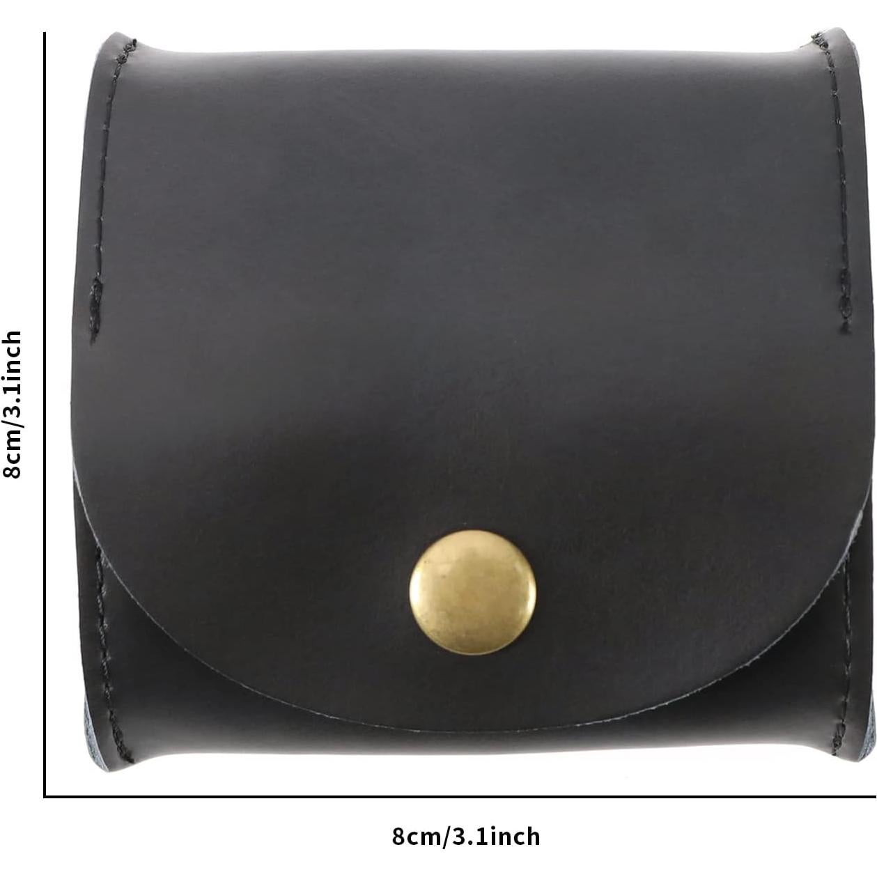 Estuche de Monedas de Cuero SING F LTD 8x8cm Negro