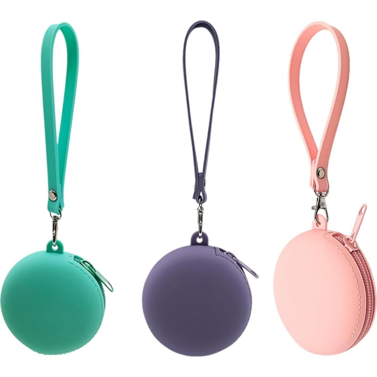 Monedero Redondo de Silicona LUJIYY para Auriculares y Cambio Morado