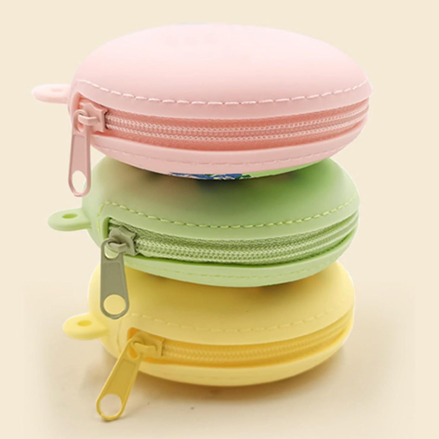 Monedero Redondo de Silicona LUJIYY para Auriculares y Cambio Morado