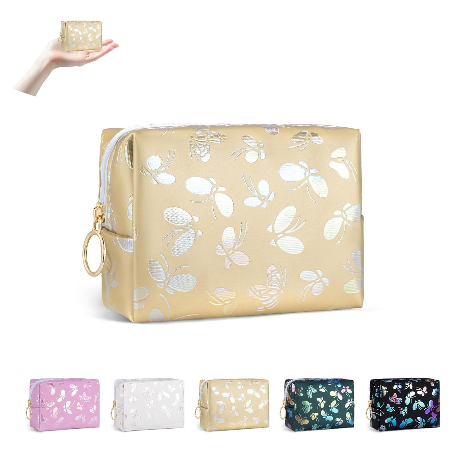 Mini Bolsa de Maquillaje Caqui para Labiales y Accesorios