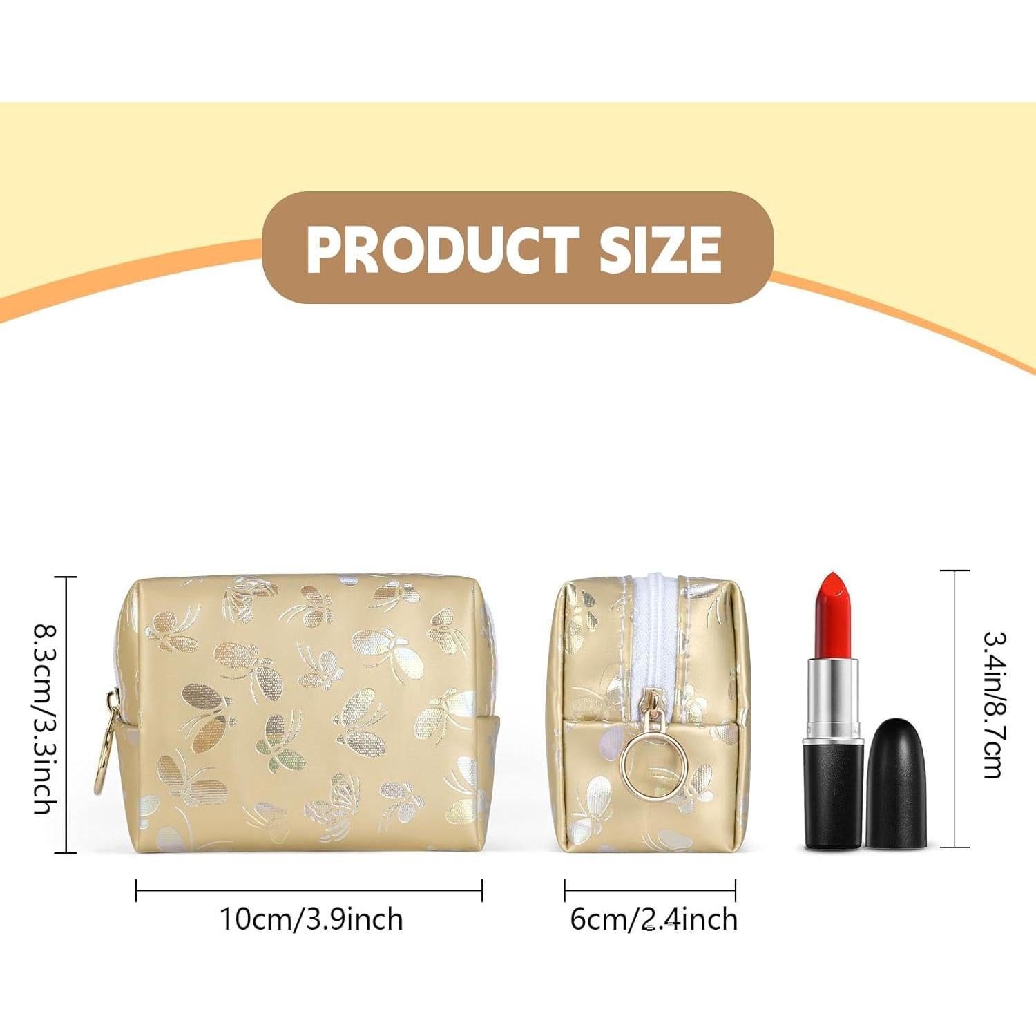 Mini Bolsa de Maquillaje Caqui para Labiales y Accesorios