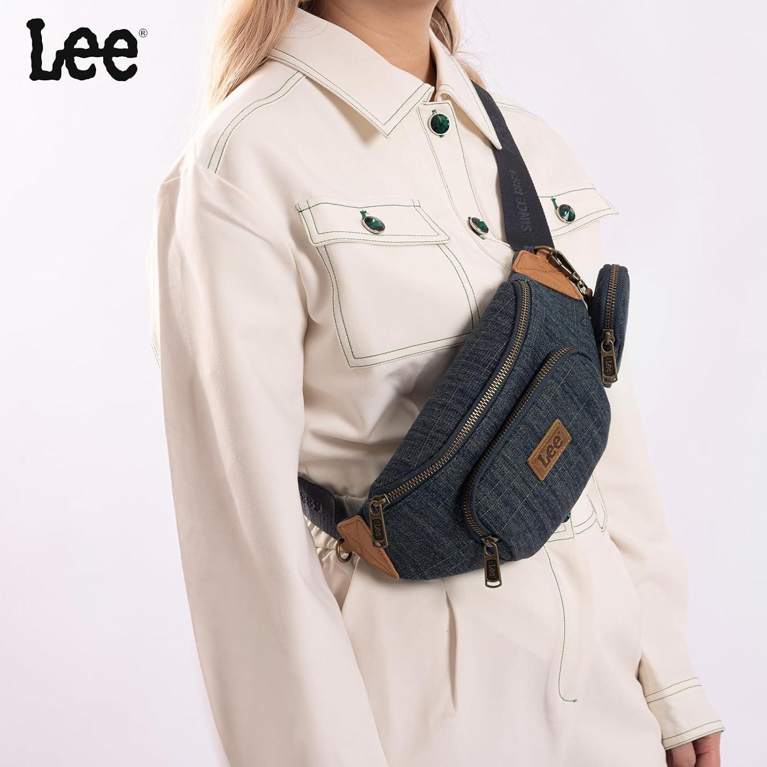 Montana West x Lee Fanny Pack for Women Denim Waist Pack Travel Belt Bags with Detachable Earphone Pouch