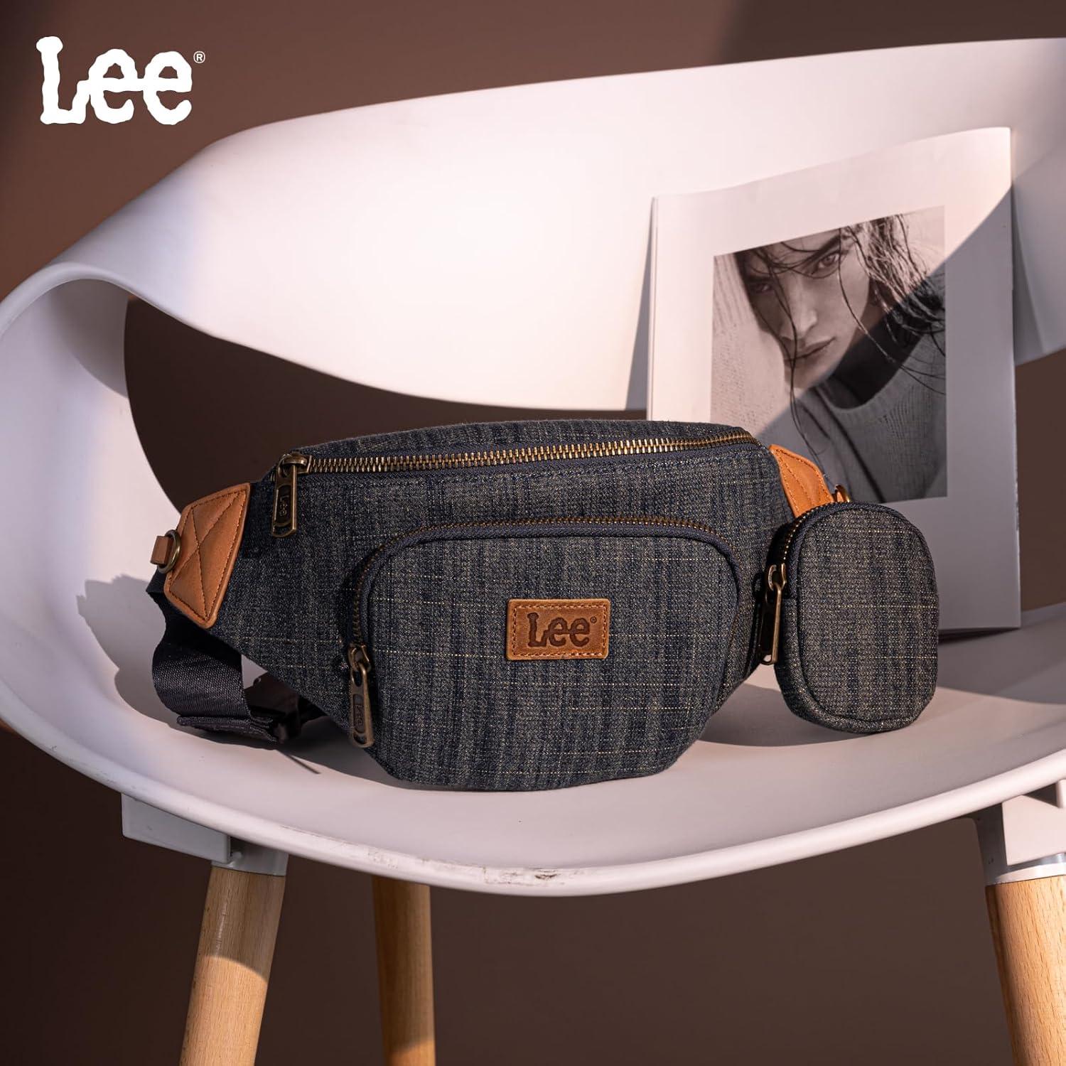 Montana West x Lee Fanny Pack for Women Denim Waist Pack Travel Belt Bags with Detachable Earphone Pouch