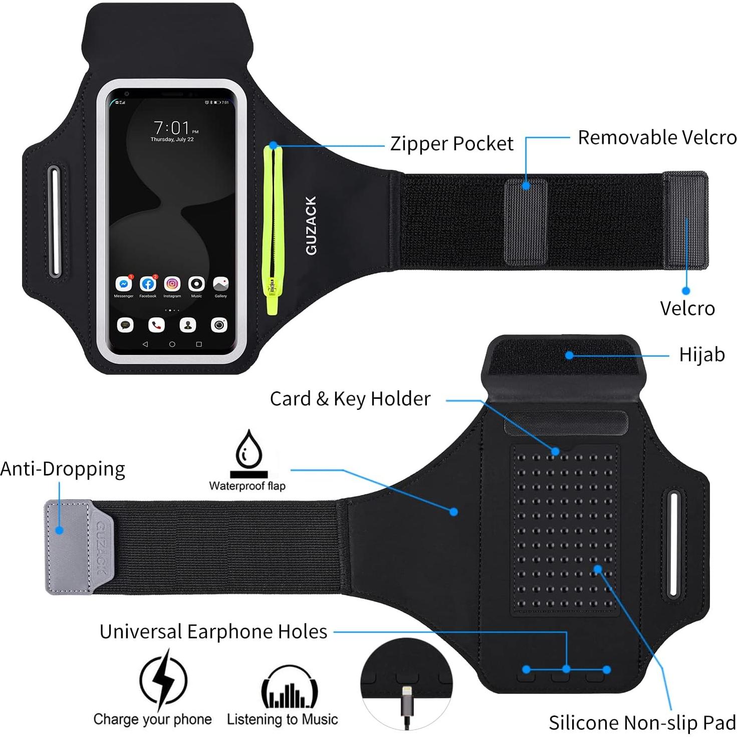 Banda de Correr PEDVSTY para Teléfonos hasta 6.8" Negra