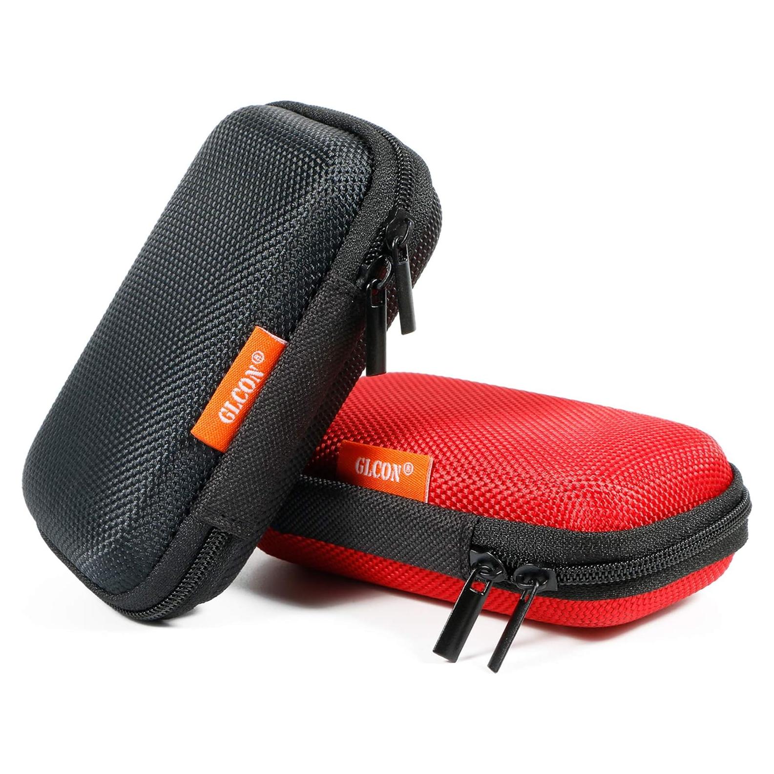 Funda de Auriculares EVA GLCON Negra y Roja - Compacta y Resistente