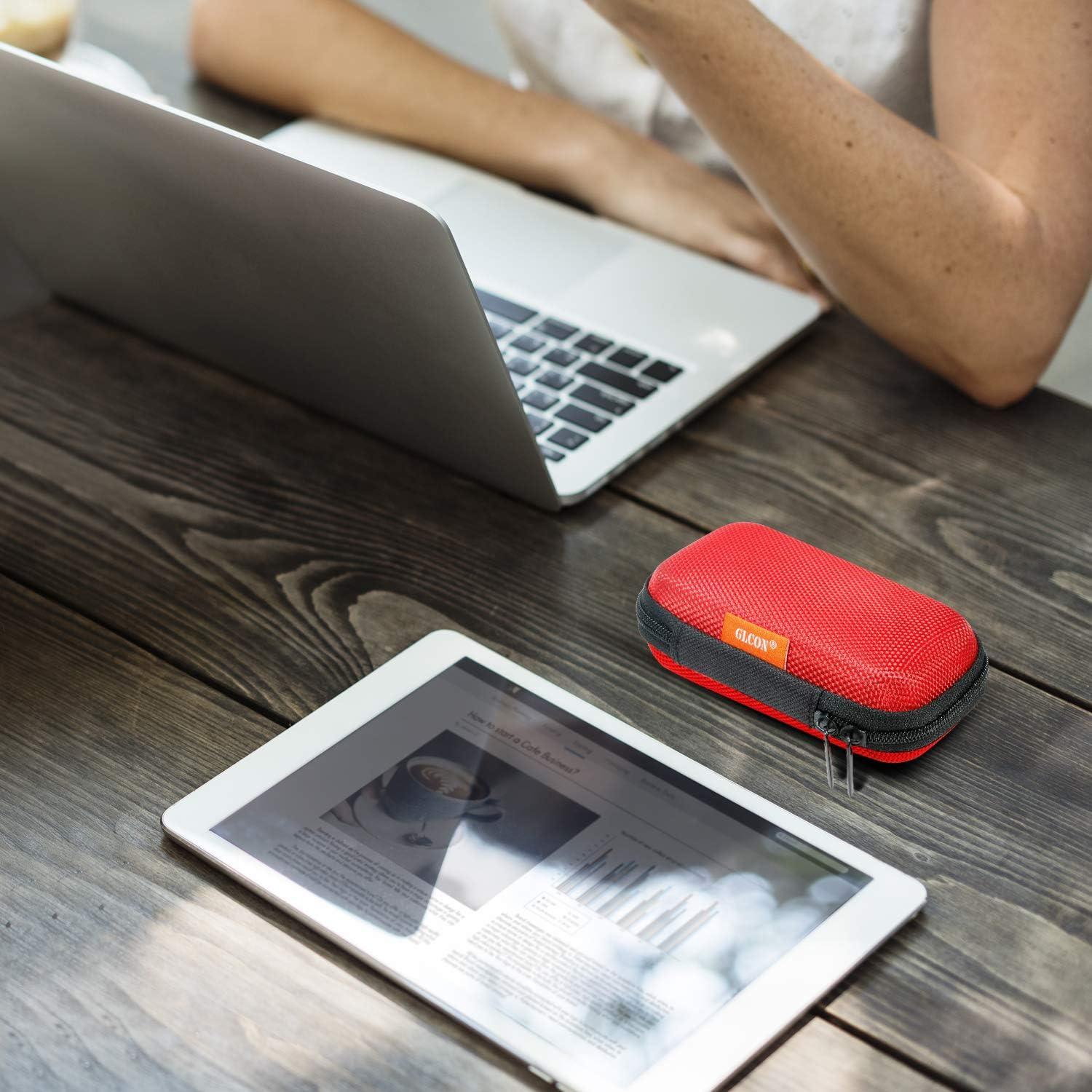 Funda de Auriculares EVA GLCON Negra y Roja - Compacta y Resistente