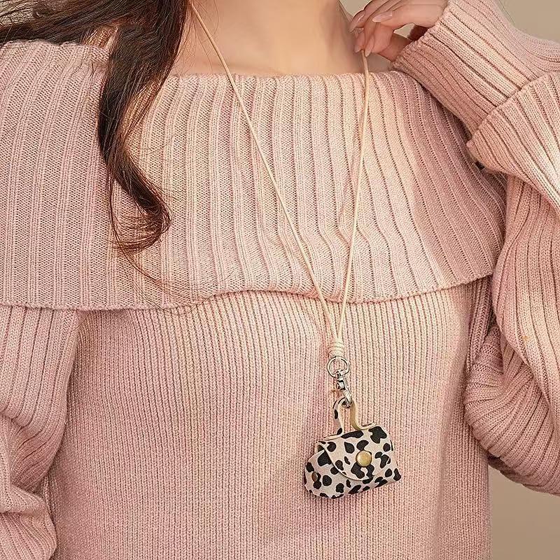 Collar Monedero de Cuero con Lanyard para Mujeres - ShiQiao