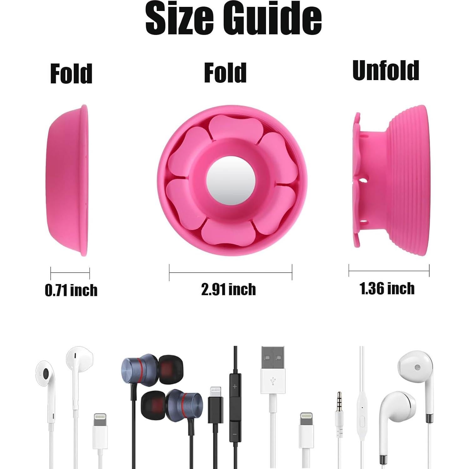 Estuche Organizador de Auriculares MAIRUI Rosa Claro Silicona