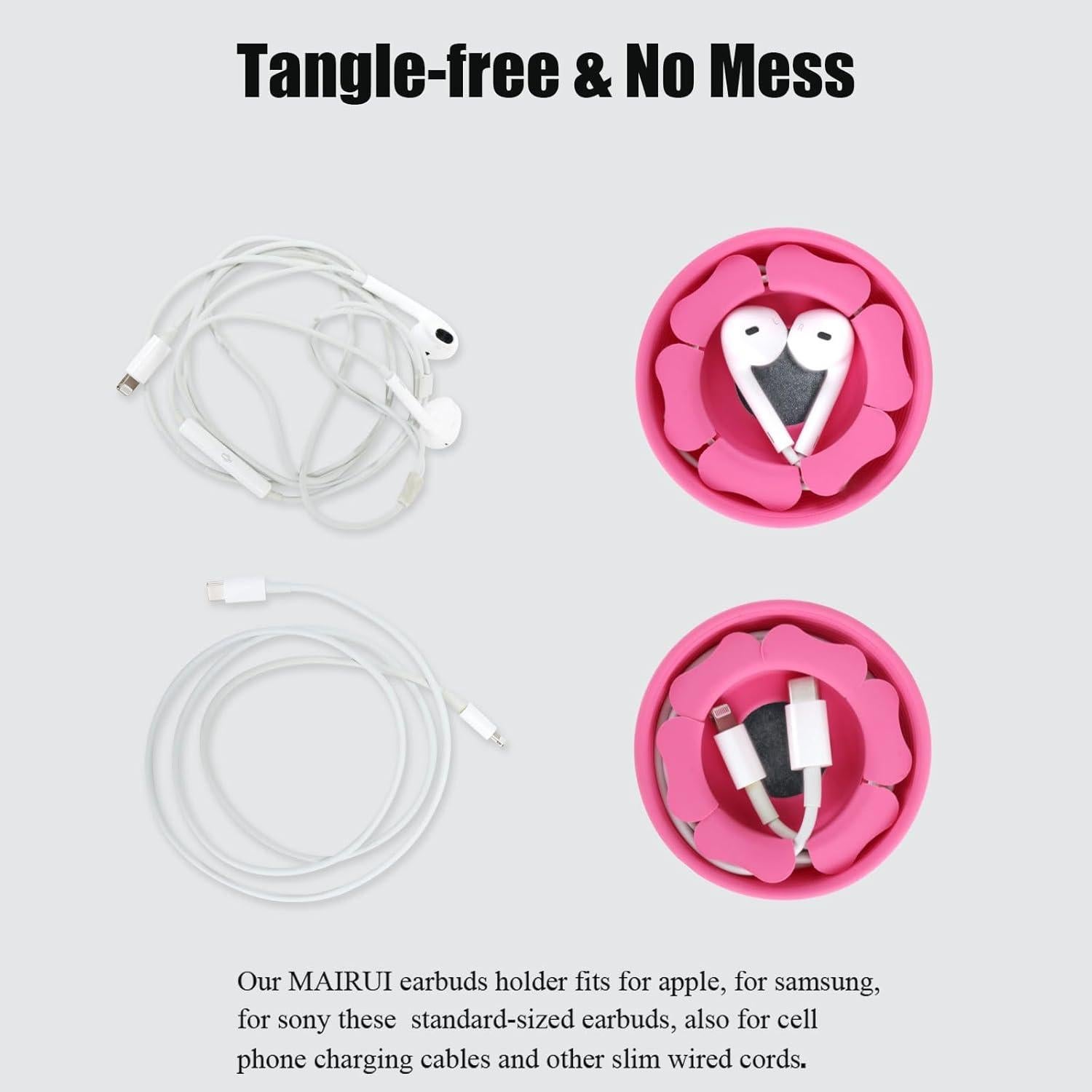 Estuche Organizador de Auriculares MAIRUI Rosa Claro Silicona