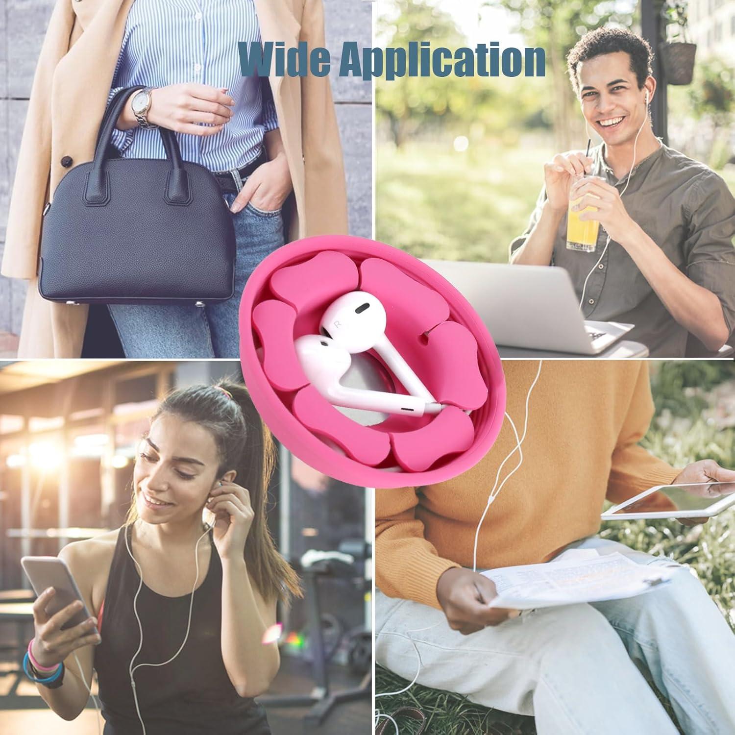 Estuche Organizador de Auriculares MAIRUI Rosa Claro Silicona