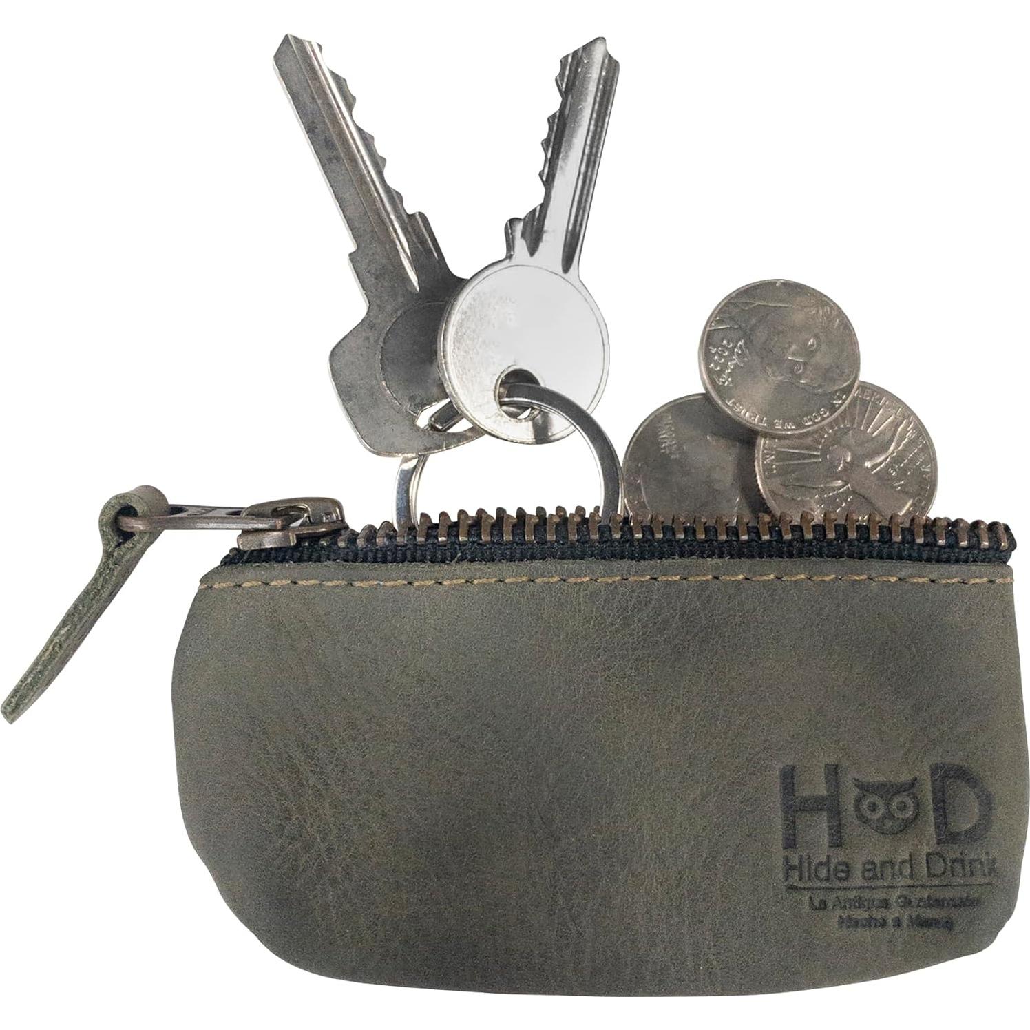 Estuche de Llaves de Cuero Hide & Drink - Vintage, Hecho a Mano
