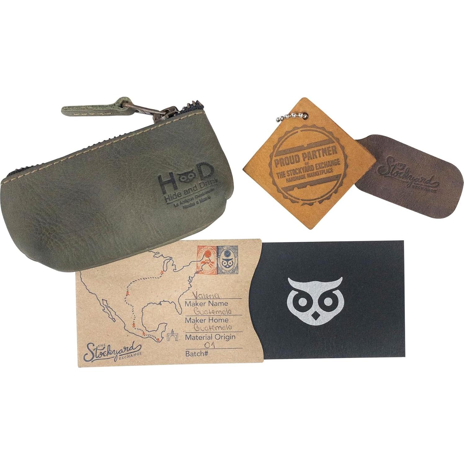 Estuche de Llaves de Cuero Hide & Drink - Vintage, Hecho a Mano