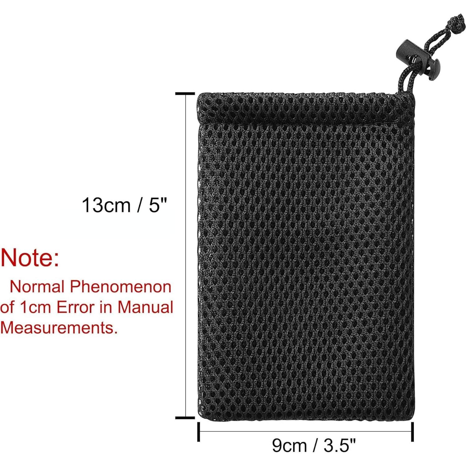 5 Bolsas de Malla Nylon con Cierre de Cordón Tatoko 13x9cm