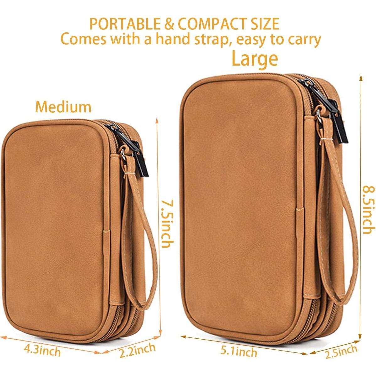 Bolsa Organizadora de Cables CAAORDKSO Mediana Impermeable Marrón