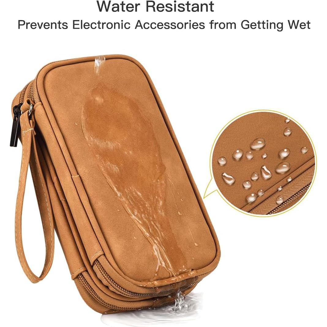 Bolsa Organizadora de Cables CAAORDKSO Mediana Impermeable Marrón