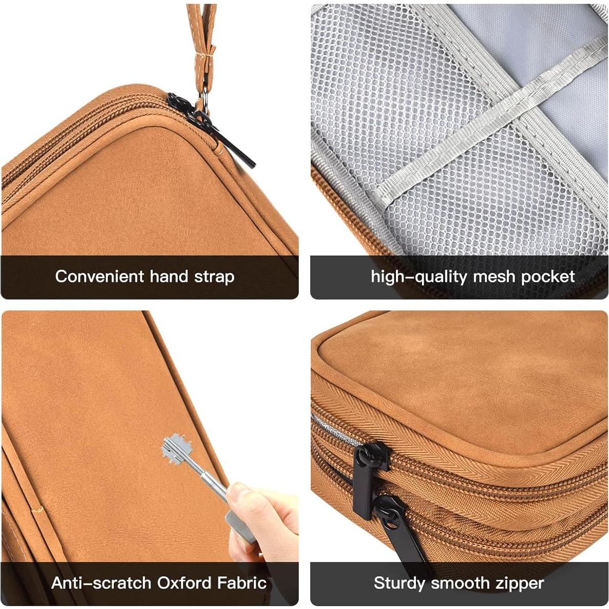 Bolsa Organizadora de Cables CAAORDKSO Mediana Impermeable Marrón