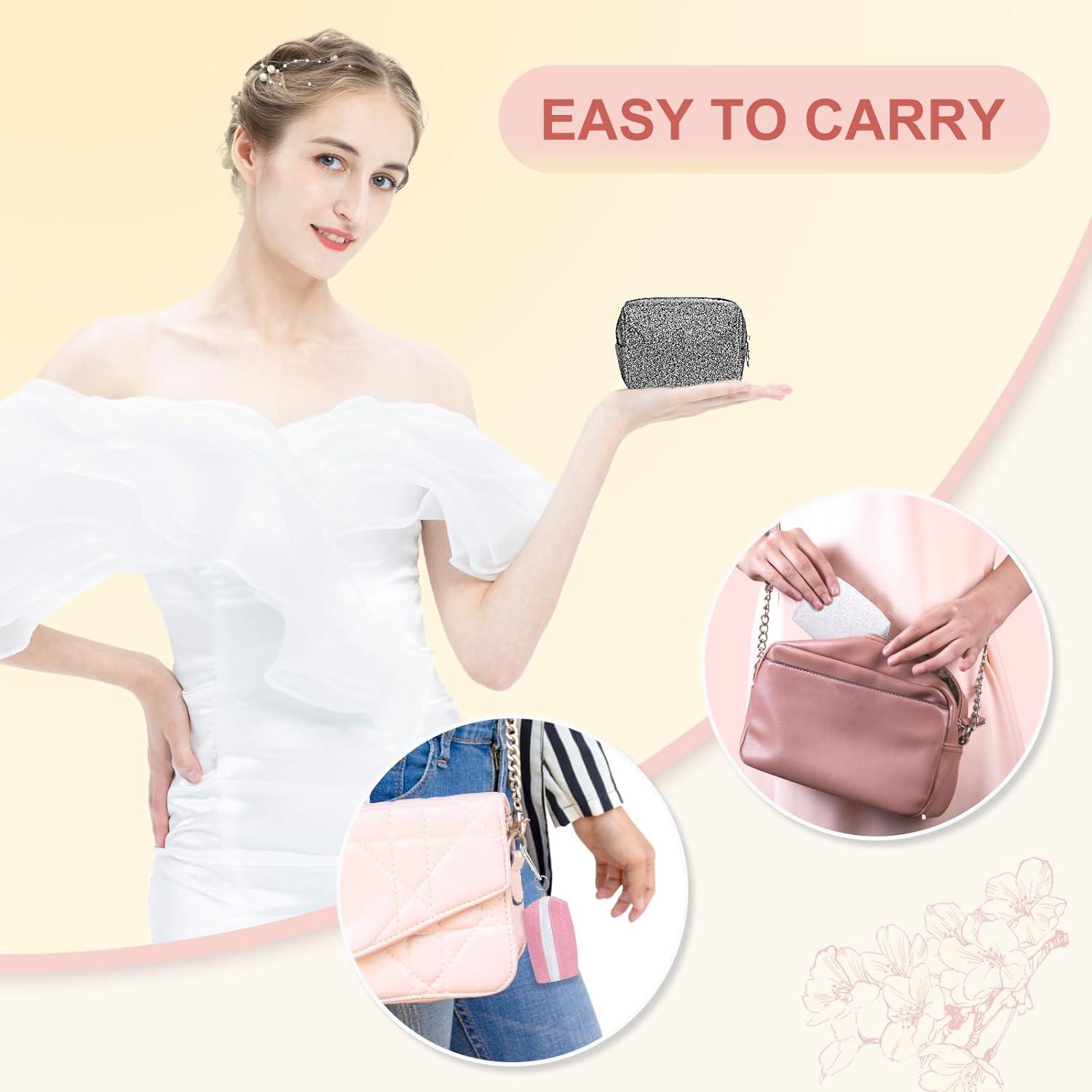 Bolsa de Maquillaje Mini PU Brillante Deseo 9.9x5.1 cm