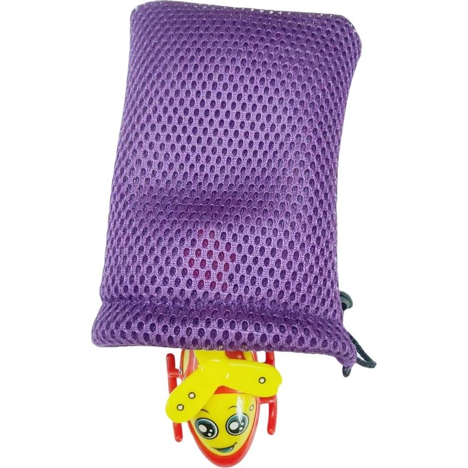 Bolsa de Cuerda de Malla de Nylon 15x10 cm 5 Piezas Morado
