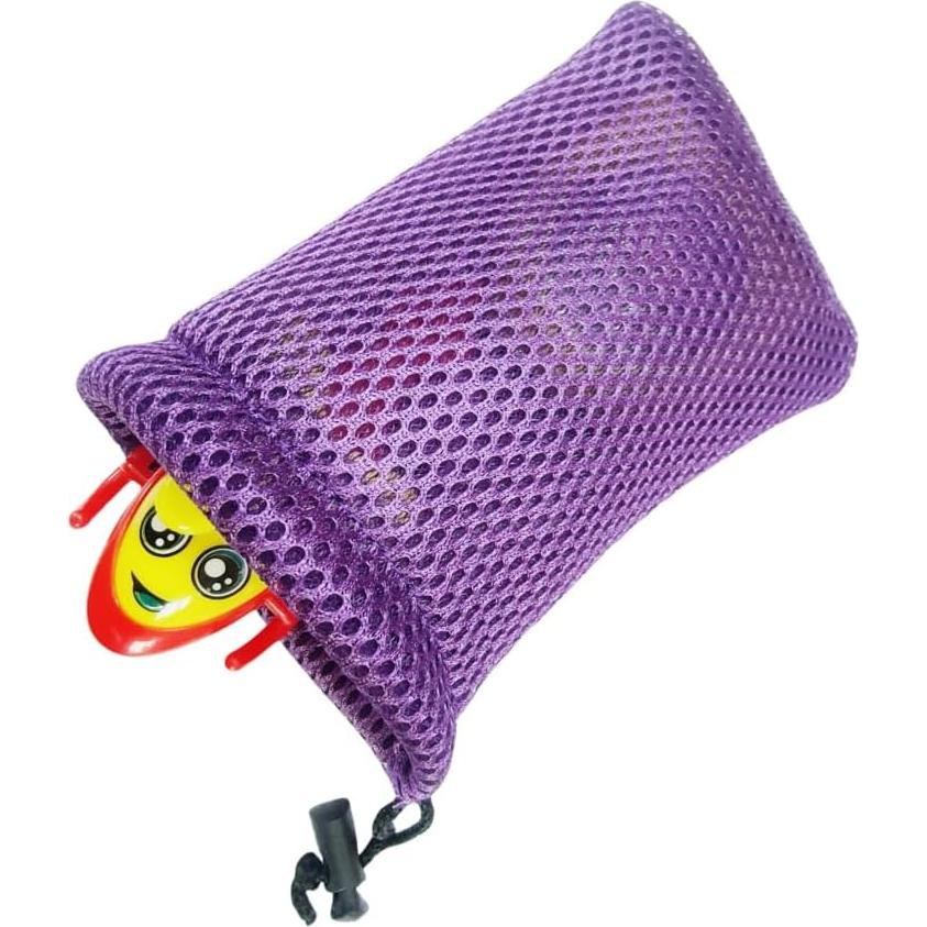 Bolsa de Cuerda de Malla de Nylon 15x10 cm 5 Piezas Morado