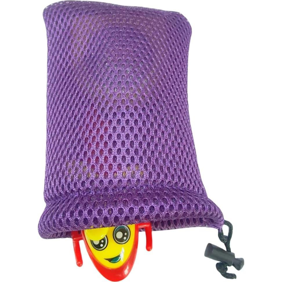 Bolsa de Cuerda de Malla de Nylon 15x10 cm 5 Piezas Morado