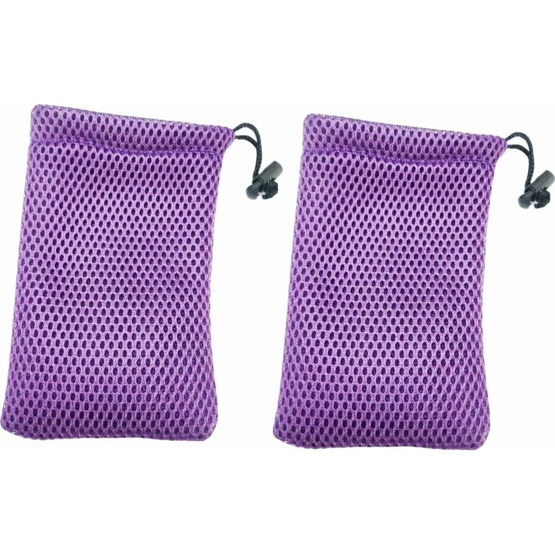 Bolsa de Cuerda de Malla de Nylon 15x10 cm 5 Piezas Morado