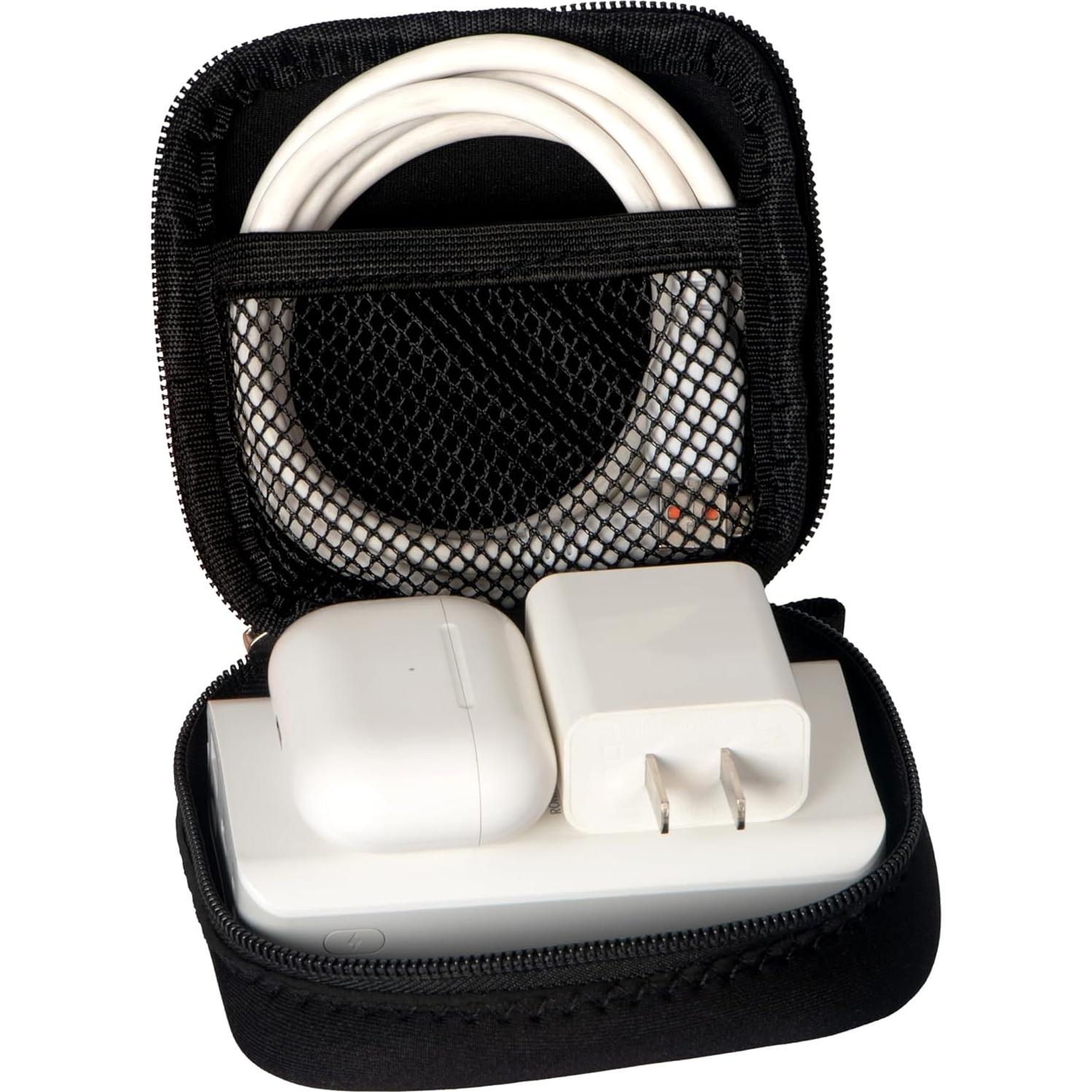 Mini Bolsa Organizador Electrónico Neopreno 10x10 cm Negro