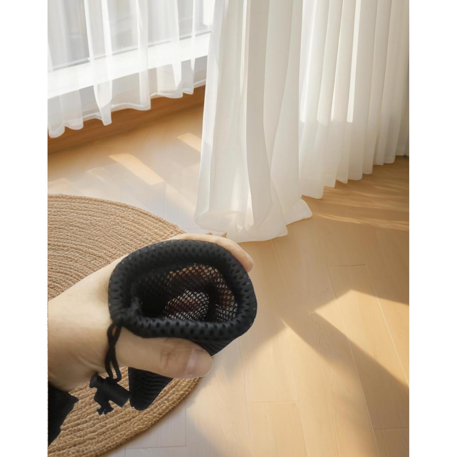 Bolsa de Cuerda de Malla de Nylon QLXHBOT 5Pcs 13x9cm Negra