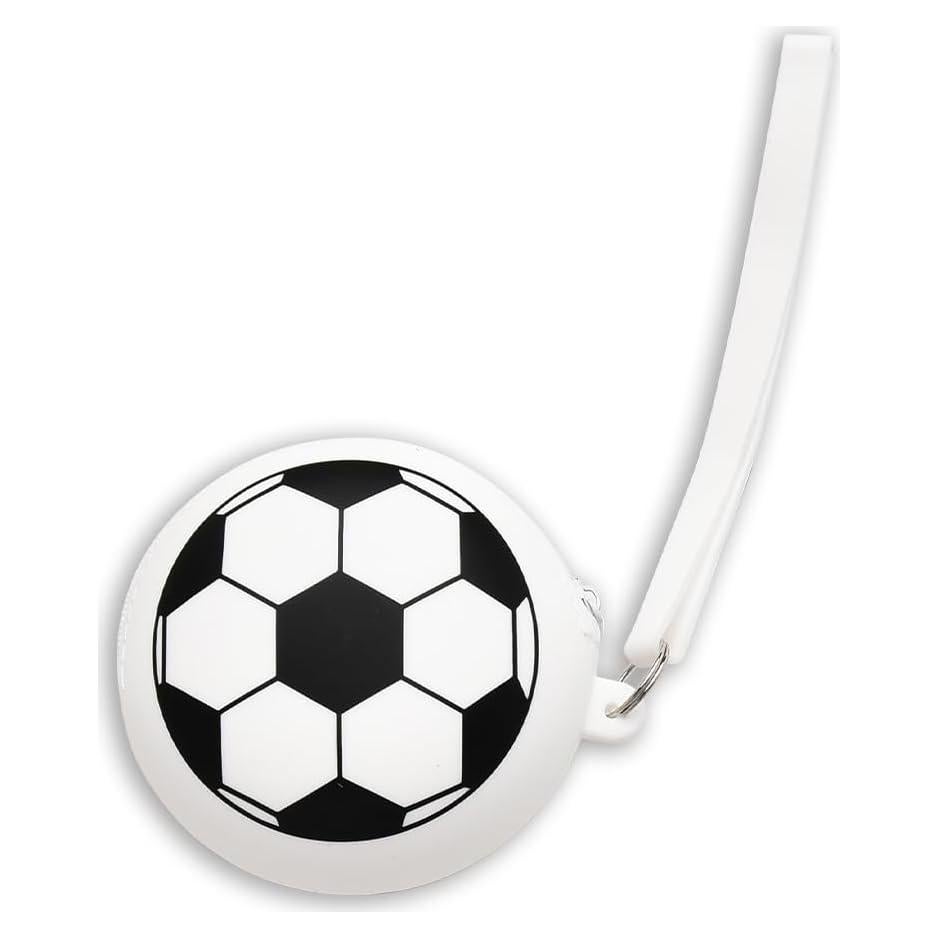 Monedero de Silicona Redondo de Fútbol Blanco y Negro