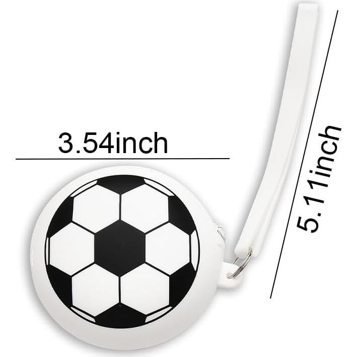 Monedero de Silicona Redondo de Fútbol Blanco y Negro